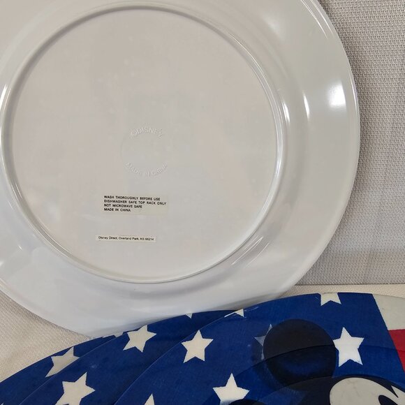 DISNEY Patriotic Mickey Mouse Melamine 11" Charger Plates-Set of 4 - Picture 4 of 5